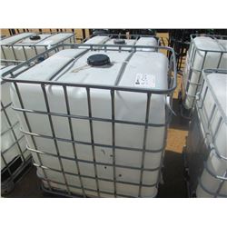 325 GALLON PLASTIC CONTAINER W/ METAL CAGE