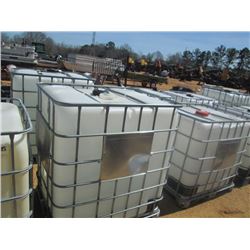 325 GALLON PLASTIC CONTAINER W/ METAL CAGE