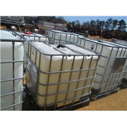 275 GALLON PLASTIC CONTAINER W/ WIRE CAGE
