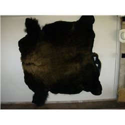 Extra Large Hard Tan Felt-Backed Buffalo Robe Rug