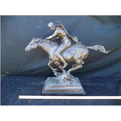 Large Indian on Horse Bronze