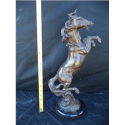 Large Rearing Horse Bronze Statue