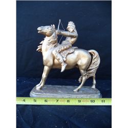 Large Indian Chief on Horse Bronze Statue
