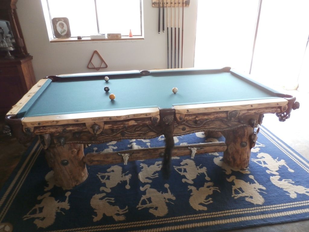 Beautiful Custom Hand-Carved Pool Table