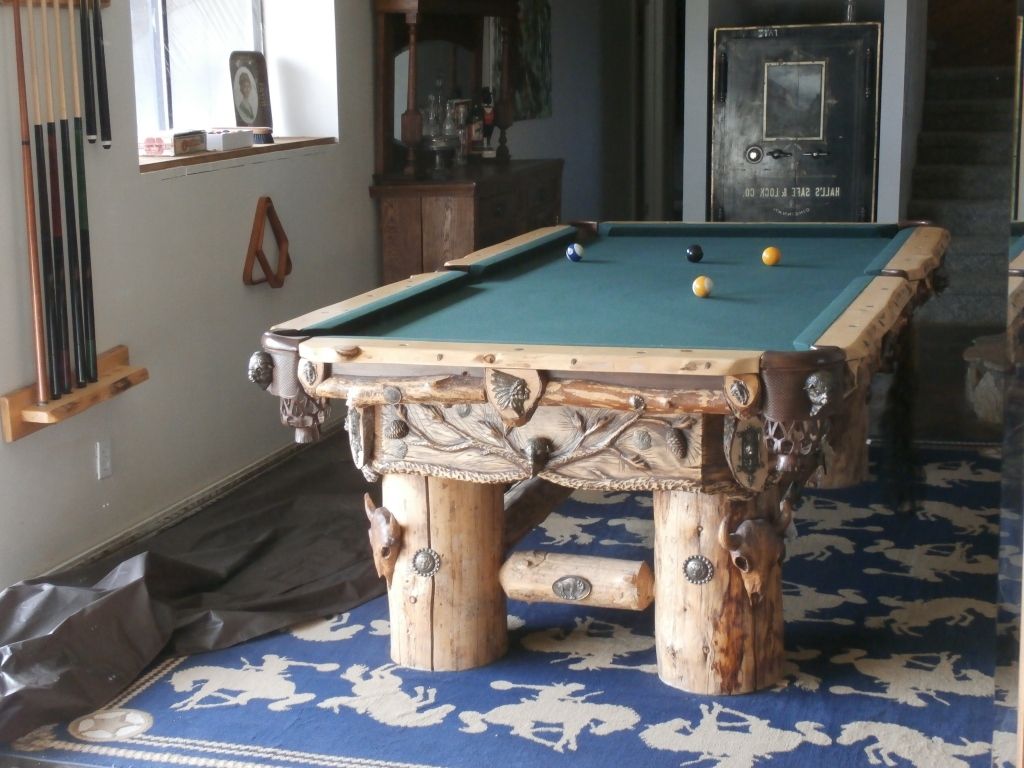 Beautiful Custom Hand-Carved Pool Table