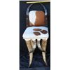 Image 1 : Large Horn Bar Stool with Hair-on Cow Hide
