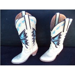 Modern Cowgirl Boots with Butterfly Accents