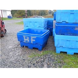 LARGE SQUARE BIN - PLASTIC - BLUE - WITH DRAIN HOLE AT BOTTOM - GREAT FOR RAISED GARDEN OR ???