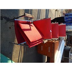 RED STACKING CHAIRS AND SEATS