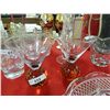 Image 1 : AMBER GLASS BASE WINE GLASSES - 2 TOTAL