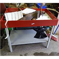 COMMERCIAL METAL BIN TABLE WITH LOWER SHELF