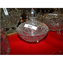 PINWHEEL CRYSTAL BOWL WITH LID AND FEET