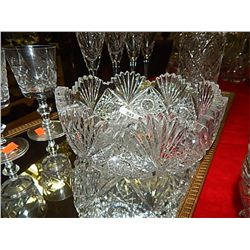 PINWHEEL CRYSTAL SERVING BOWL - HEAVY