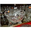 Image 1 : PINWHEEL CRYSTAL SERIVNG BOWL WITH FEET - HEAVY