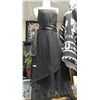 Image 1 : LADIES DRESS WITH SCARF - BLACK
