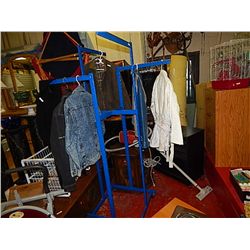 CLOTHING STAND - BLUE WITH 4 ARMS TO HOLD CLOTHING