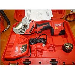 MILWAULKIE CORDLESS PVC SHEARS - 2 LITHIUM BATTERIES, CHARGER AND CASE