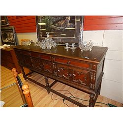 VINTAGE OAK JACOBEAN STYLE SIDEBOARD