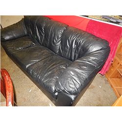 REAL LEATHER CHESTERFIELD - AS-IS - STUFFING GOT SHIFTED