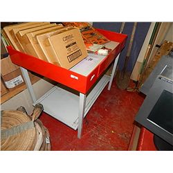 COMMERCIAL METAL BIN TABLE WITH LOWER SHELF