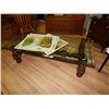 Image 1 : HEAVY GLASS TOP GOTHIC STYLE COFFEE TABLE