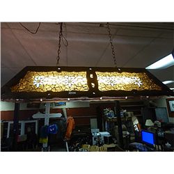 LEADED GLASS OVERHEAD LIGHT - RECTANGLE SHAPE