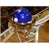 Image 1 : BRASS & GLASS GLOBE - INLAID PRECIOUS STONES AND MOTHER OF PREAL