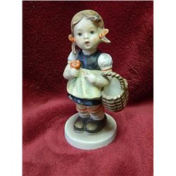 VINTAGE HUMMEL, GOEBEL FIGURE - GIRL WITH BASKET AND FLOWER - 98 - WEST GERMAN CERAMIC COLLACTABLE -