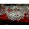 Image 2 : GOLD TRIM BOWL WITH LID & 2 CARNIVAL GLASS DISHES