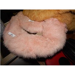 REAL FUR STOLE - RABBIT DIED PINK