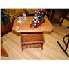Image 1 : VINTAGE OAK SIDE TABLE & MAGAZINE STAND