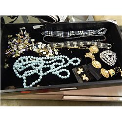 ASSORTED JEWELERY IN TRAY - ONE necklace as-is