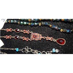 VINTAGE RHINESTONE NECKLACE - BLOOD STONE