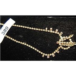 VINTAGE RHINESTONE NECKLACE - AMBER
