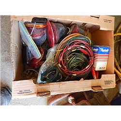 BOX OF TRAILER WIRES ETC