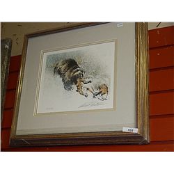 FRAMED LIMITED EDITION PRINT - WOLVERINE WITH FOX - ROBERT BATEMAN - GALLERY PRICE APPROX. $625