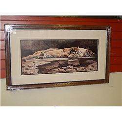 FRAMED LIMITED EDITION PRINT - DOZING DUO - MAURADE MAYNTON - GALLERY PRICE APPROX. $500