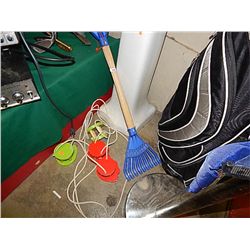 CHILD'S RAKE AND WALKING TOYS