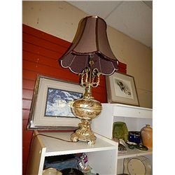 RETRO TABLE LAMP WITH HAND CRAFTED LAMP SHADE