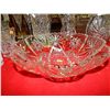 Image 1 : HEAVY CUT GLASS SERVING BOWL