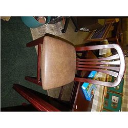 MAHOGANY DINING CHAIR WITH LEATHER SEATS - BID X 6