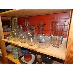 GLASSWARE AND CERAMIC VASE