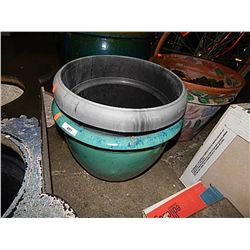 PLANT POTS - 1 CERAMIC AND 1 PLASTIC