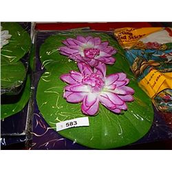 NEW POND LILIES - PURPLE (LARGE) 2PC - 3 PKGS PER LOT RETAIL $10/PKG = $30 VALUE