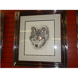 FRAMED LIMITED EDITION - PRINT -  PENCIL SKETCH  WOLF - CARL BRENDER - GALLERY APPROX. $775