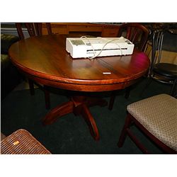 MAHOGANY DINING TABLE WITH SCISSOR LEAF BUILT IN
