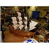 Image 1 : WOOD MODEL - SAILING SHIP - APPROX 2' TALL