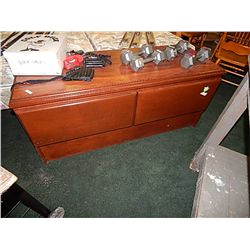 HEAVY MAHOGANY  2 DRAWER SIDE CABINET