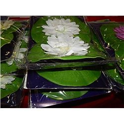 NEW POND LILIES - WHITE (LARGE) 2PC - 3 PKGS PER LOT RETAIL $10/PKG = $30 VALUE