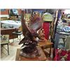 Image 1 : HAND CRAFTED AND INTRICATELY CARVED EAGLE STATUE -  39"H X 20"W - one wing tip repaired
